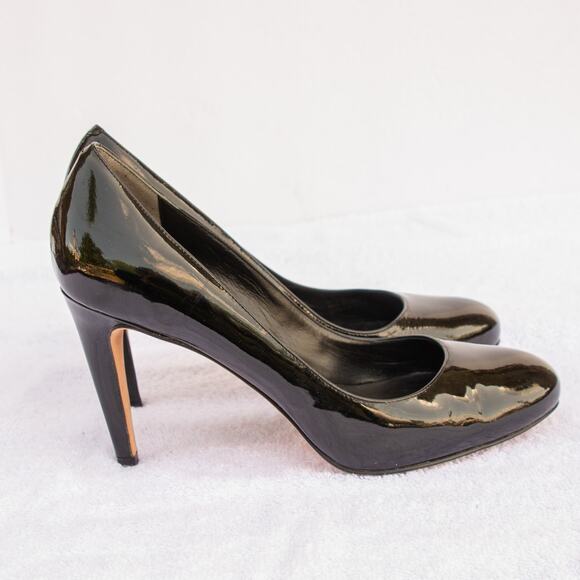 Women's Size 9 Dress Shoes COLE HAAN Air Violet Black Patent Leather 3" Pumps - Picture 7 of 10